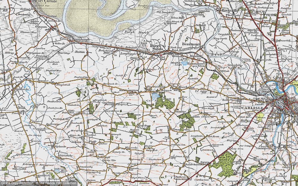Old Map of Historic Map covering Burgh Moor Ho in 1925
