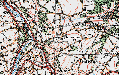 Old map of Thurstonland in 1924