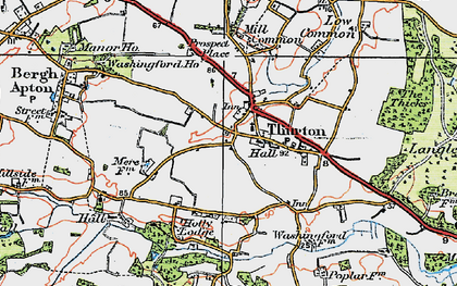 Old map of Thurton in 1922