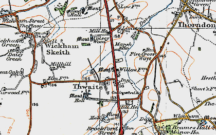 Old map of Thwaite in 1921