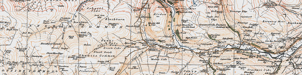 Old map of Thwaite Side in 1925