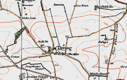 Old map of Thwing in 1924