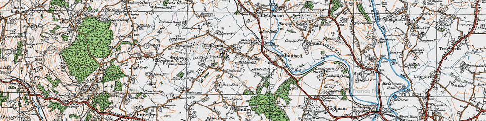 Old map of Bovone in 1919