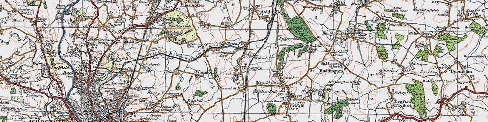 Old map of Tibberton in 1919
