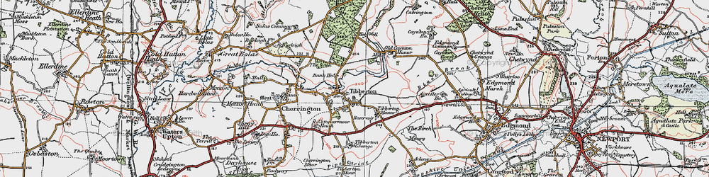 Old map of Tibberton Manor in 1921