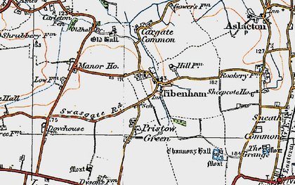 Old map of Tibenham in 1921