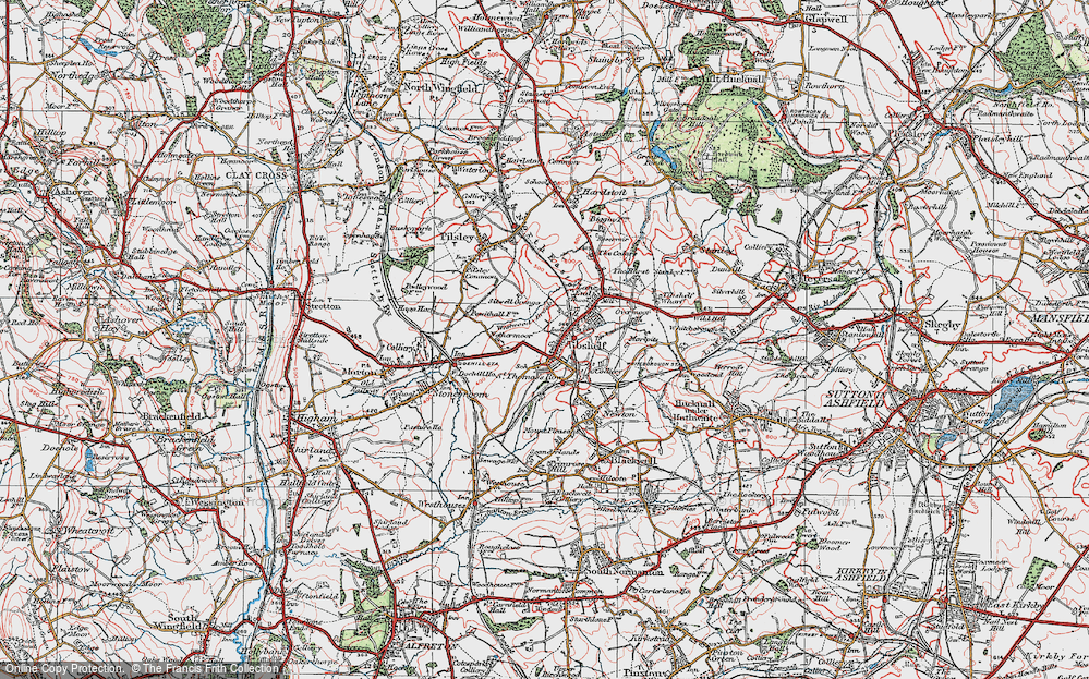 Old Map of Tibshelf, 1923 in 1923