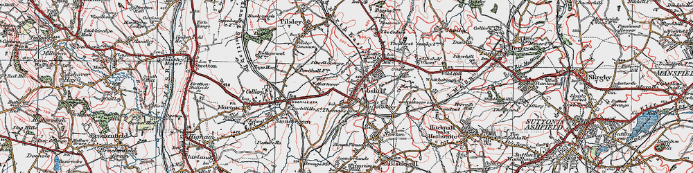Old map of Tibshelf in 1923