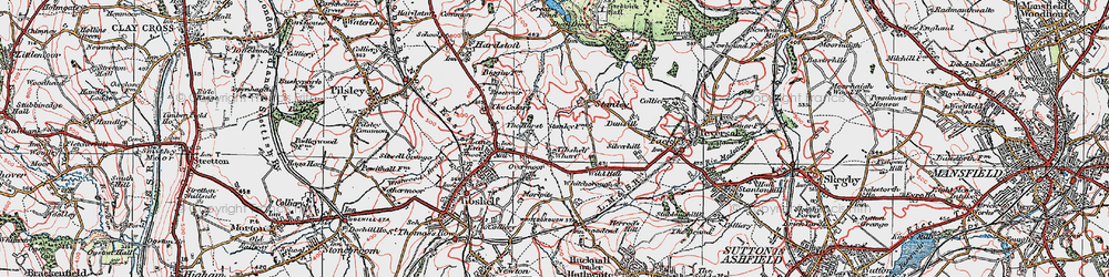Old map of Tibshelf Wharf in 1923