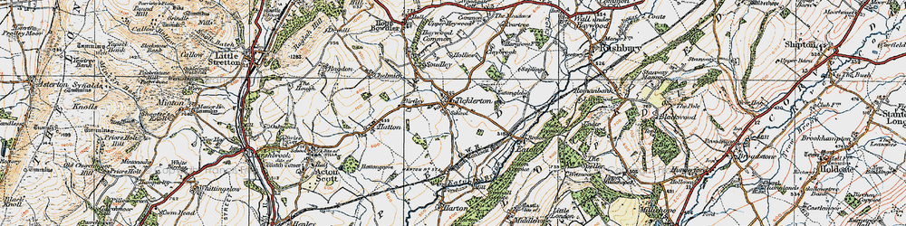 Old map of Ticklerton in 1920