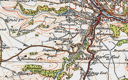 Old map of Tickmorend in 1919