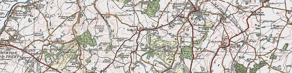 Old map of Woodside in 1921