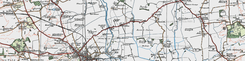 Old map of Tickton in 1924