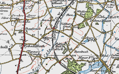 Old map of Wythall Sta in 1921