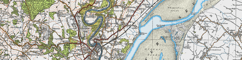 Old map of Tidenham in 1919