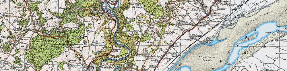 Old map of Tidenham Chase in 1919