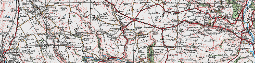 Old map of Tideswell in 1923