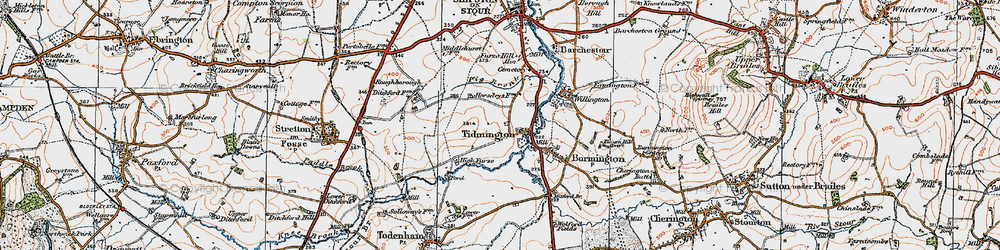 Old map of Tidmington in 1919