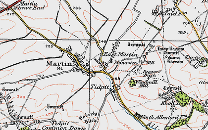 Old map of Tidpit in 1919