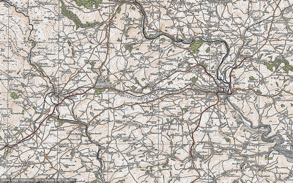 Old Map of Historic Map covering Brooking in 1919