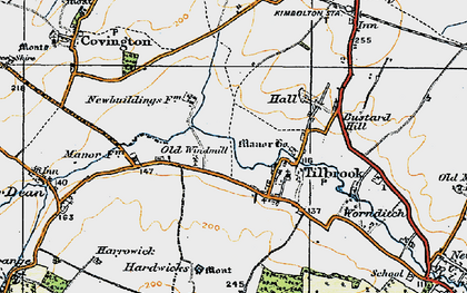 Old map of Tilbrook Bushes in 1919