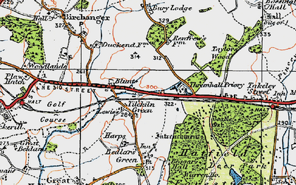 Old map of Tilekiln Green in 1919