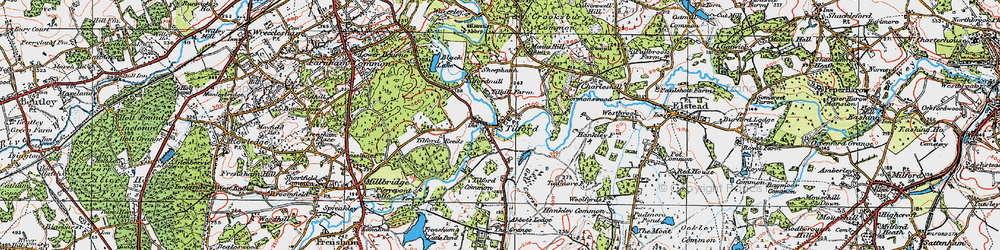 Old map of Tilford in 1919
