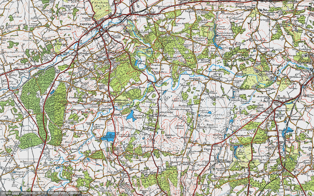 Old Map of Tilford Common, 1919 in 1919
