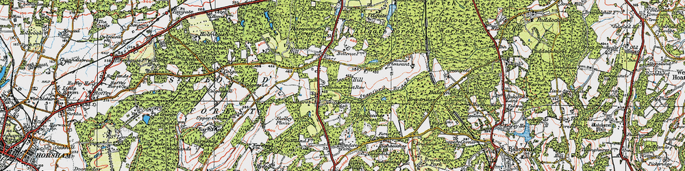 Old map of Tilgate Forest in 1920