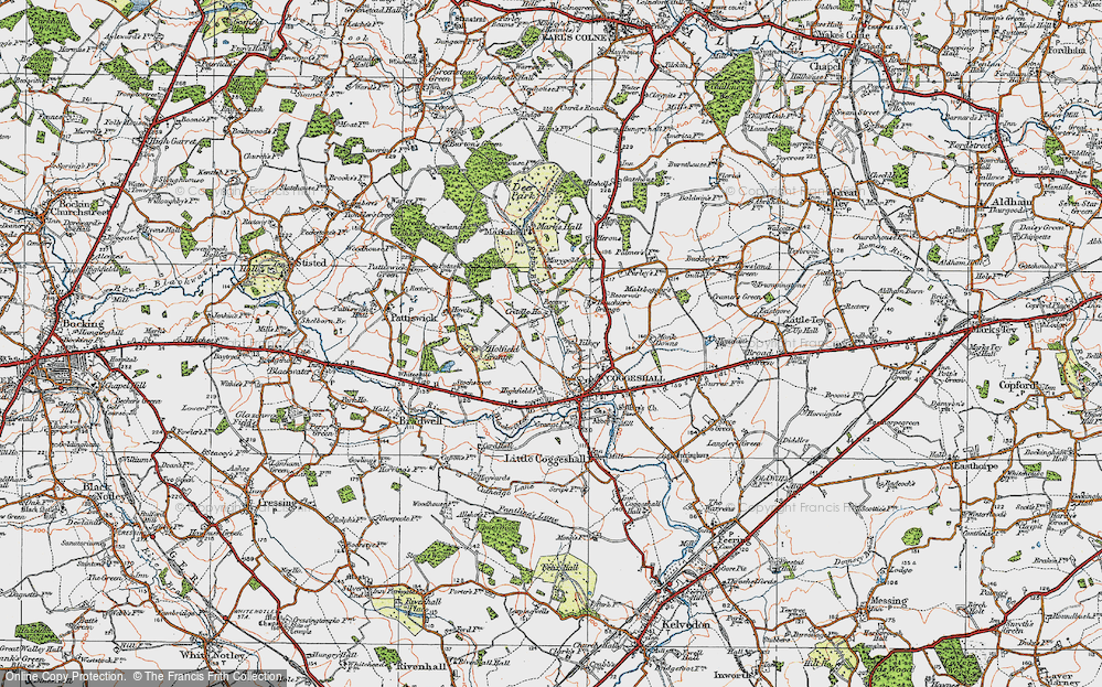 Old Map of Historic Map covering Bungate Wood in 1921