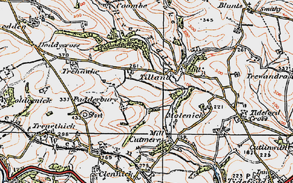 Old map of Tilland in 1919