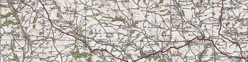 Old map of Tilland in 1919
