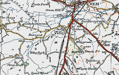Old map of Tilley in 1921