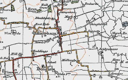 Old map of Tillingham in 1921