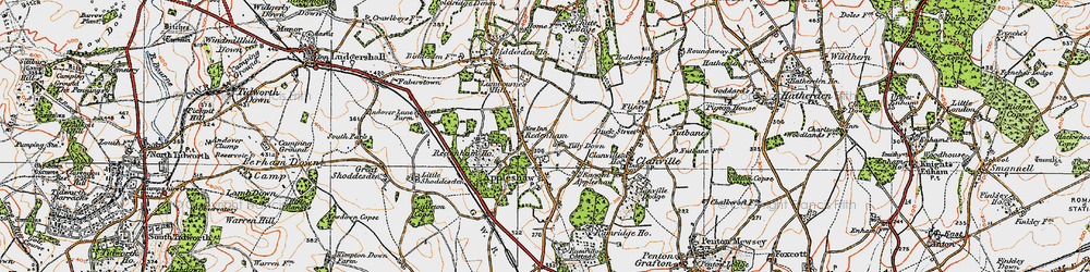 Old map of Tilly Down in 1919
