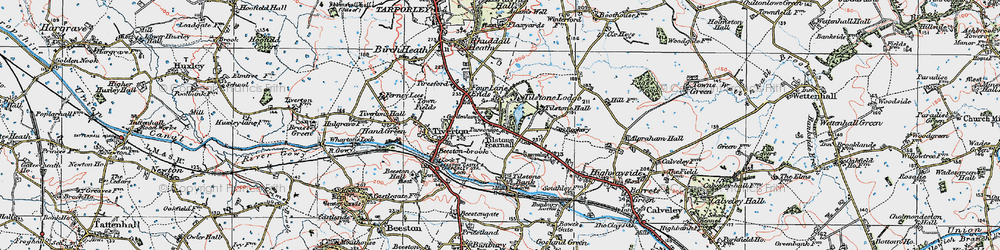 Old map of Wettenhall Brook in 1923