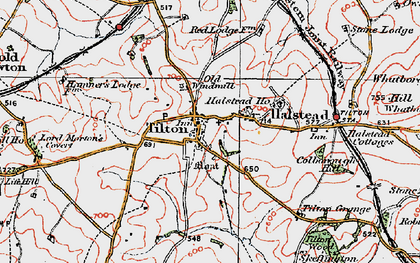 Old map of Tilton on the Hill in 1921