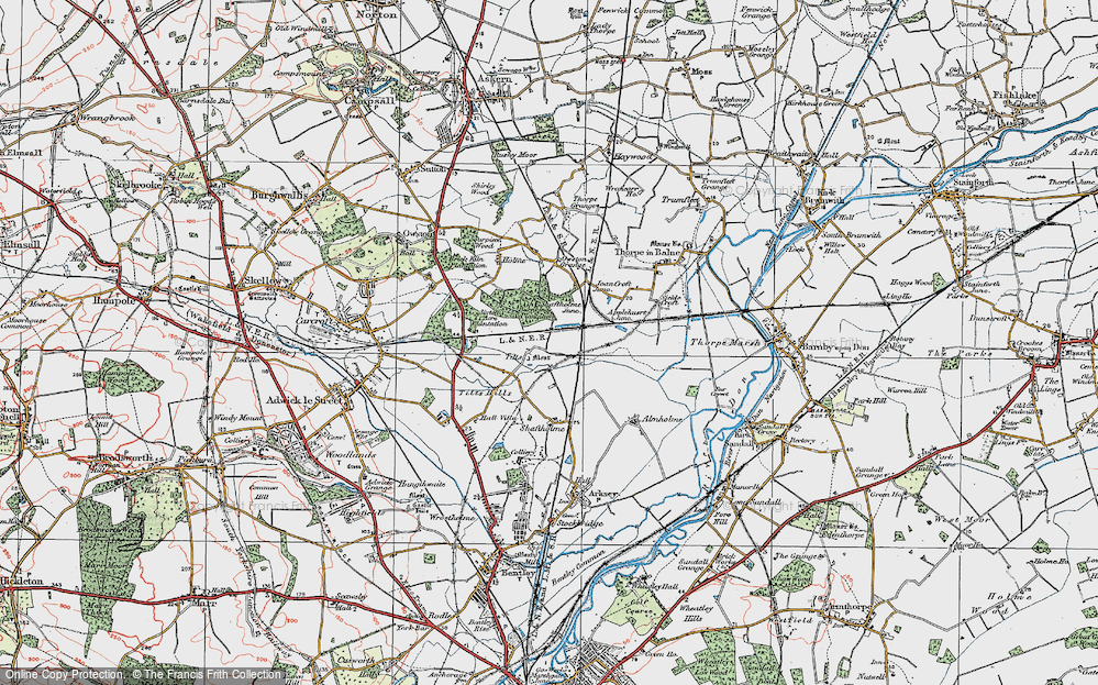 Old Map of Historic Map covering Tilts Hills in 1923