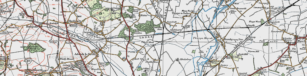 Old map of Tilts Hills in 1923