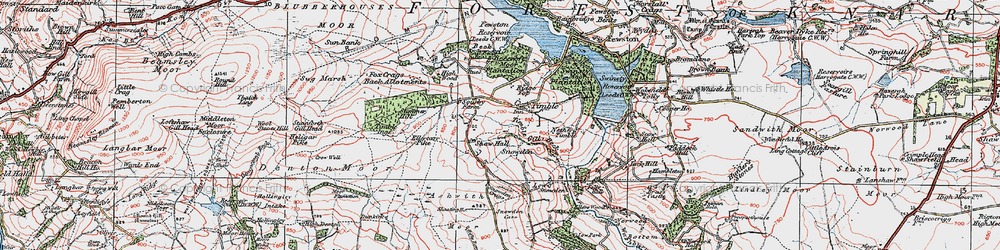 Old map of Askwith Moor in 1925