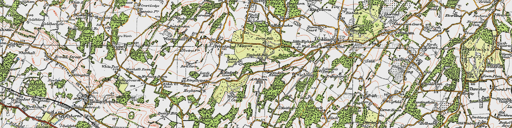 Old map of Timbold Hill in 1921
