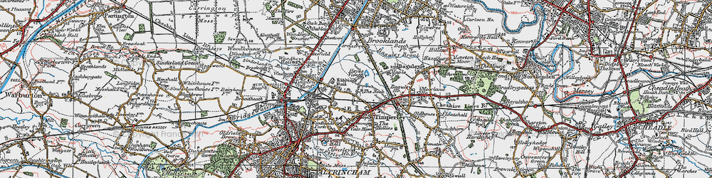 Old map of Timperley in 1923