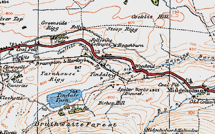Old map of Whamoss Rigg in 1925