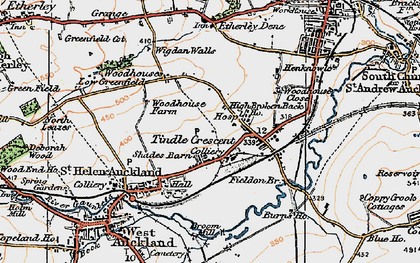 Old map of Tindale Crescent in 1925