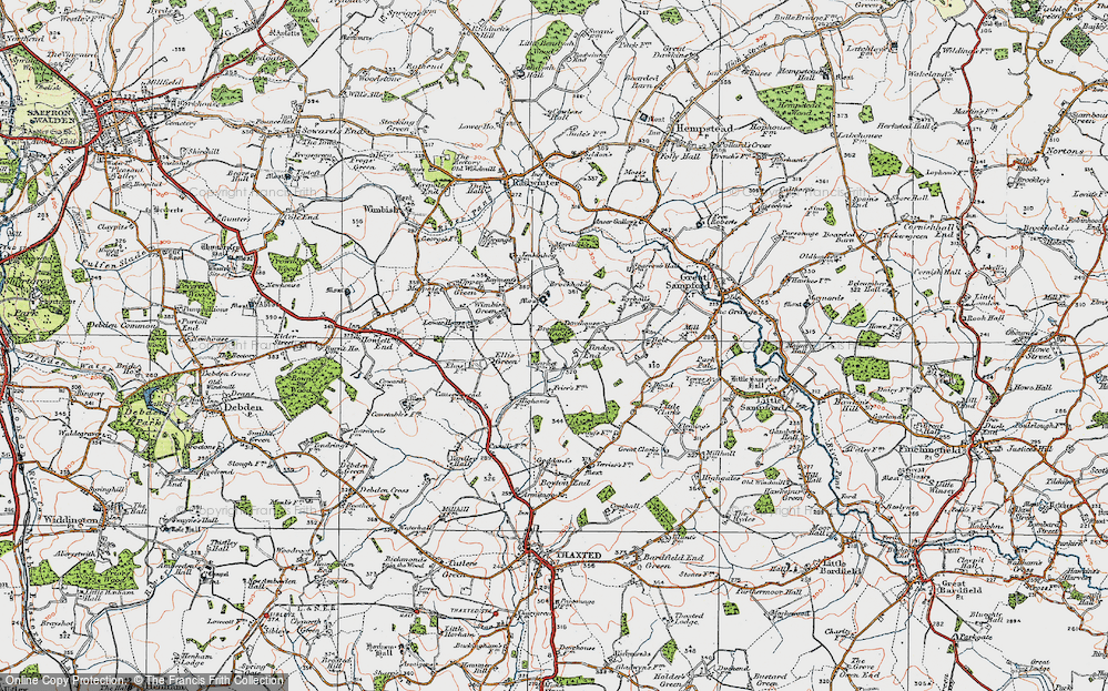 Old Map of Historic Map covering Brockholds in 1920
