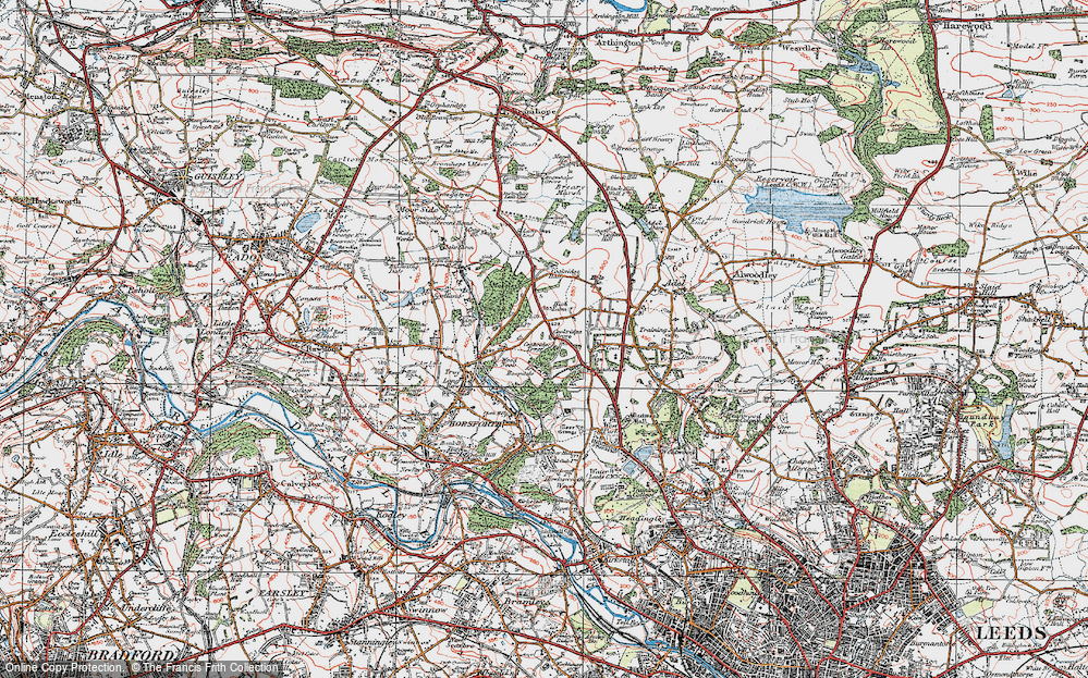 Old Map of Tinshill, 1925 in 1925