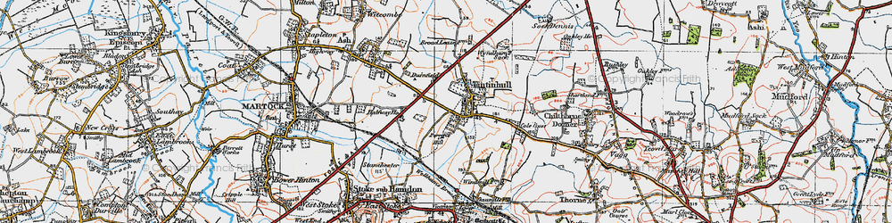 Old map of Tintinhull in 1919