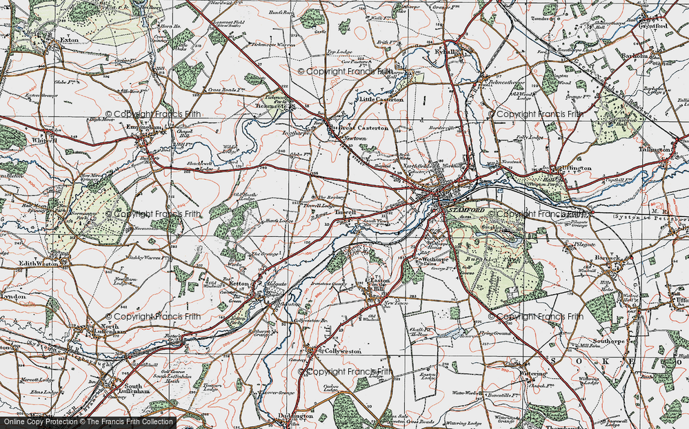 Old Map of Tinwell, 1922 in 1922