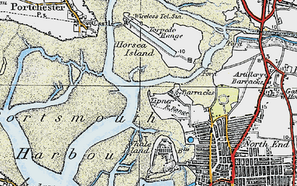 Old map of Tipner in 1919