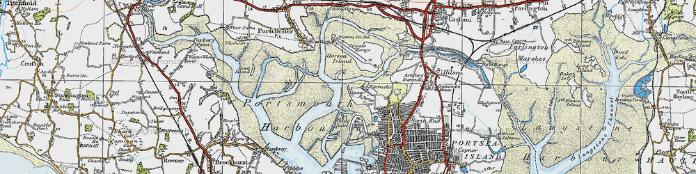 Old map of Tipner in 1919